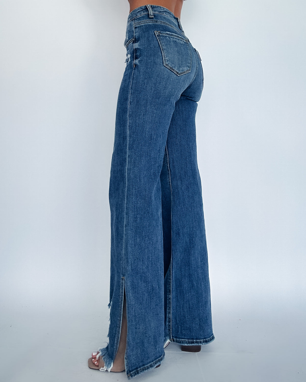 Lightening Ripped Flare Denim Pants – Pixies Lounge Online