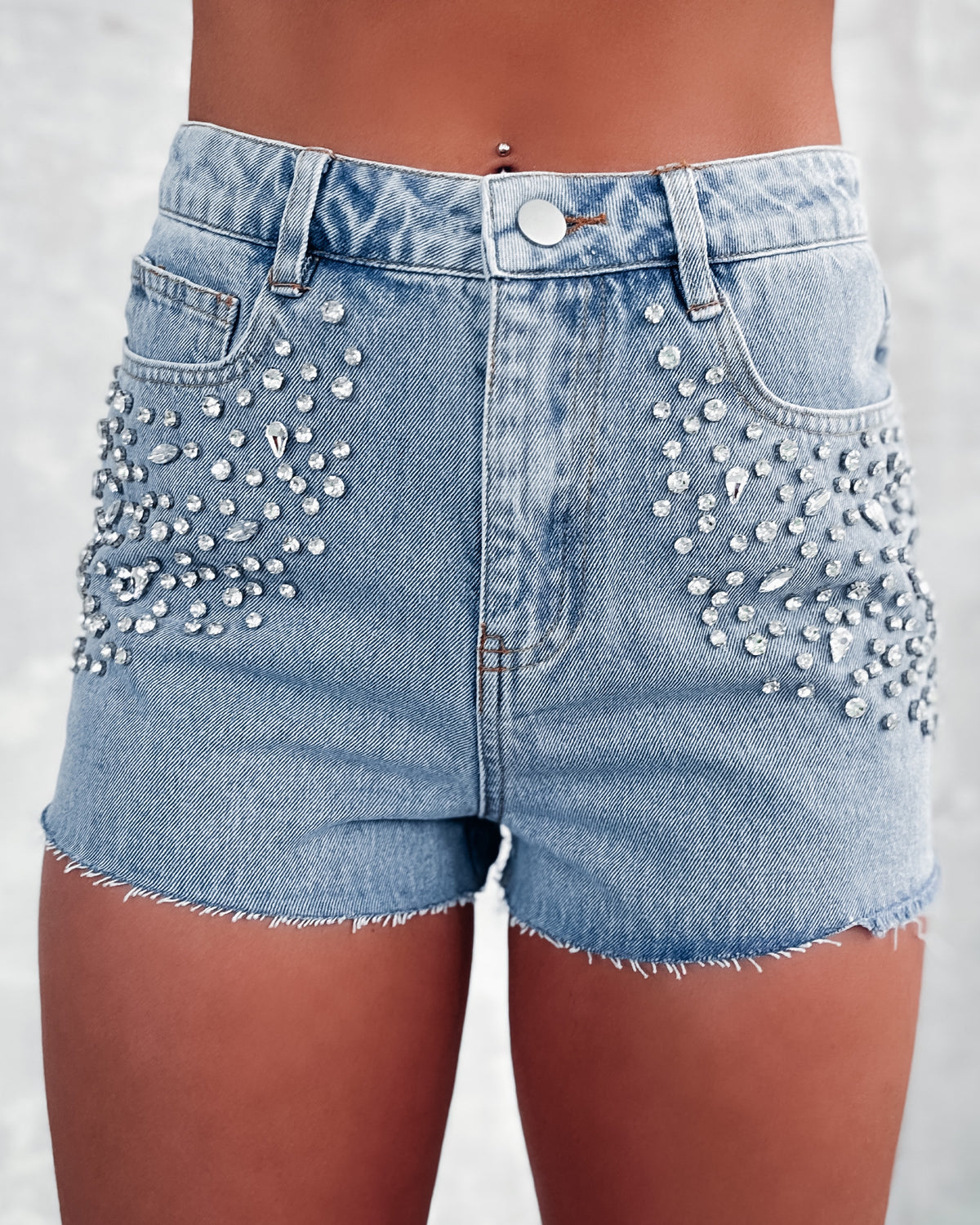 Rhinestone Denim Shorts – Auntie La La's Boutique