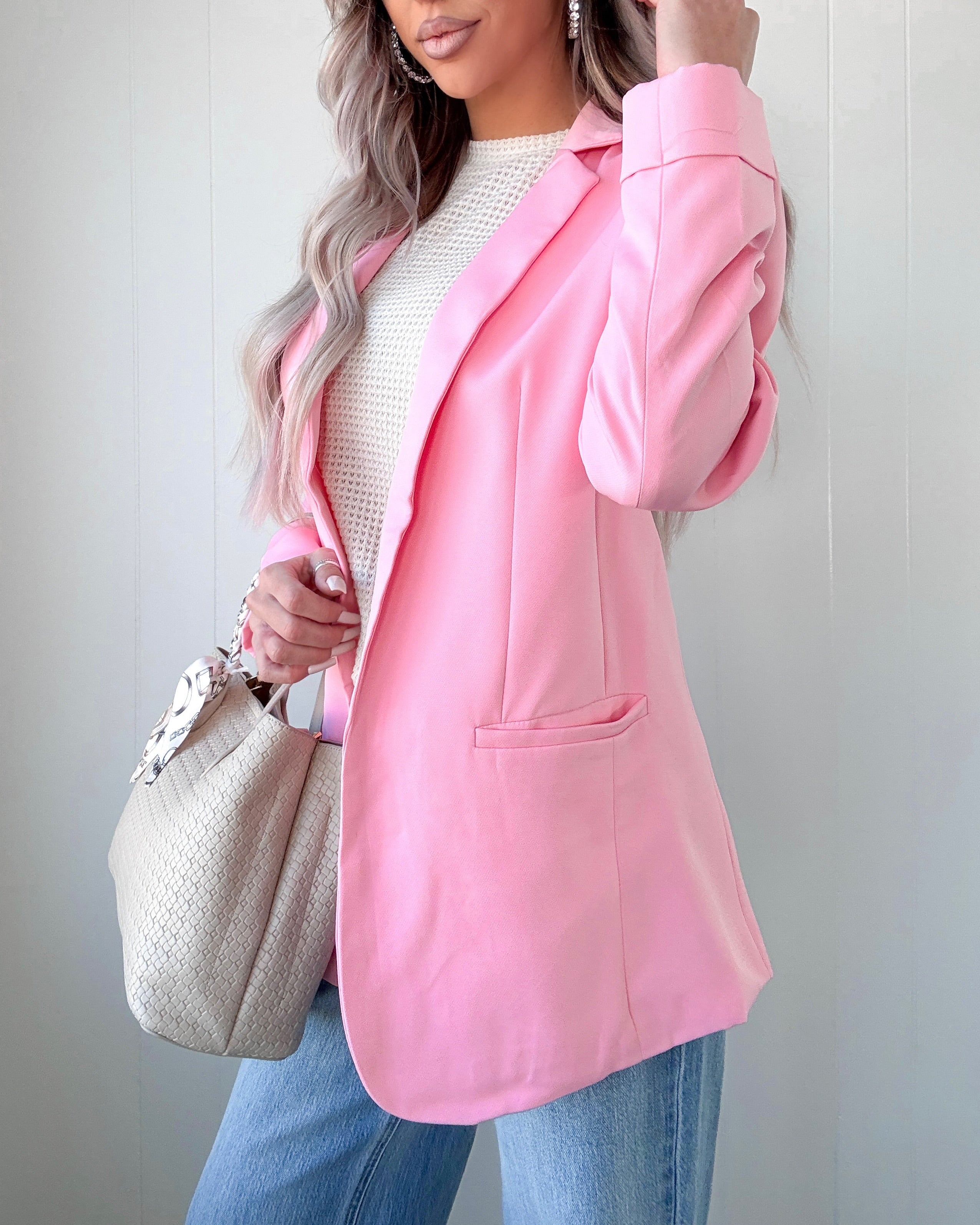 Blush Reverence Oversized Blazer