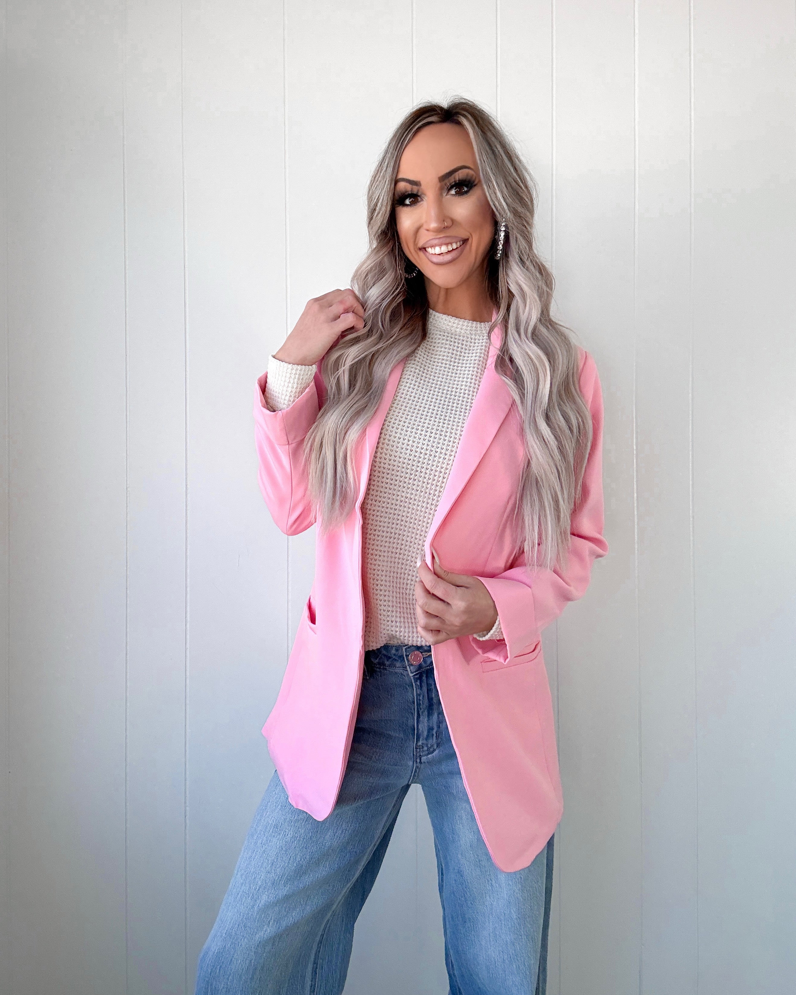 Blush Reverence Oversized Blazer