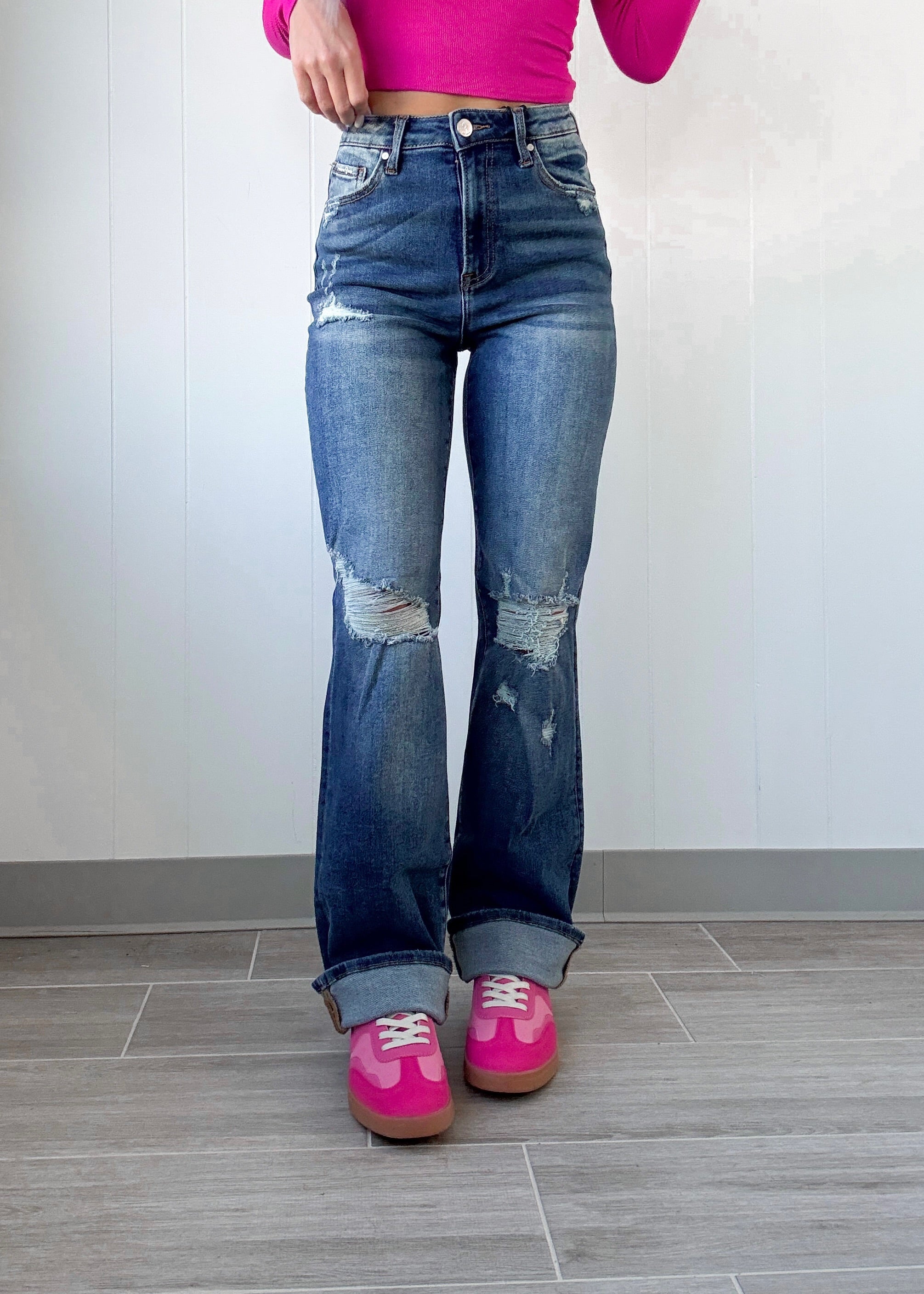 Rae Distressed Straight Jeans