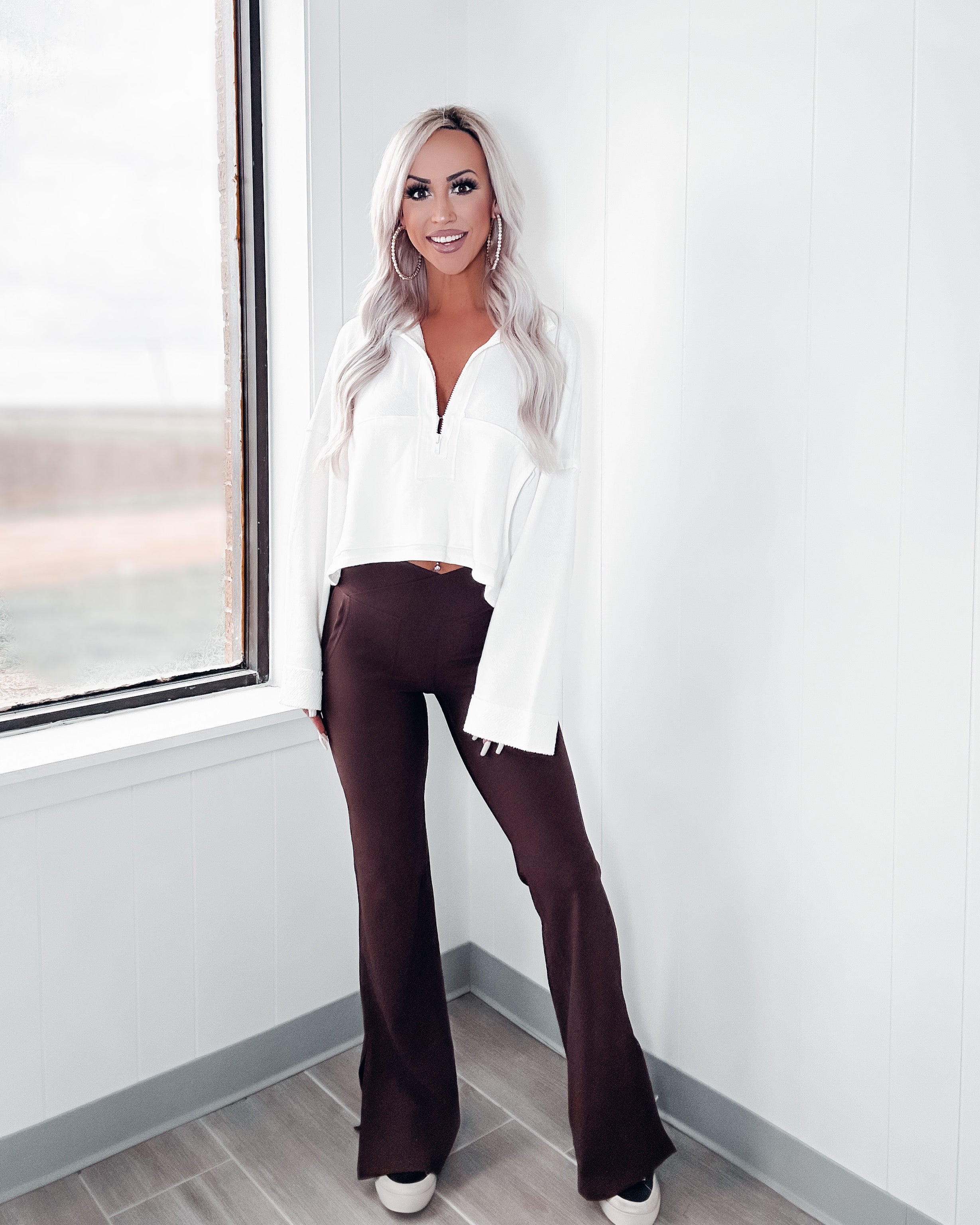 Tall Soft Rib Flared Pants  Ribbed flares, Outfits with leggings