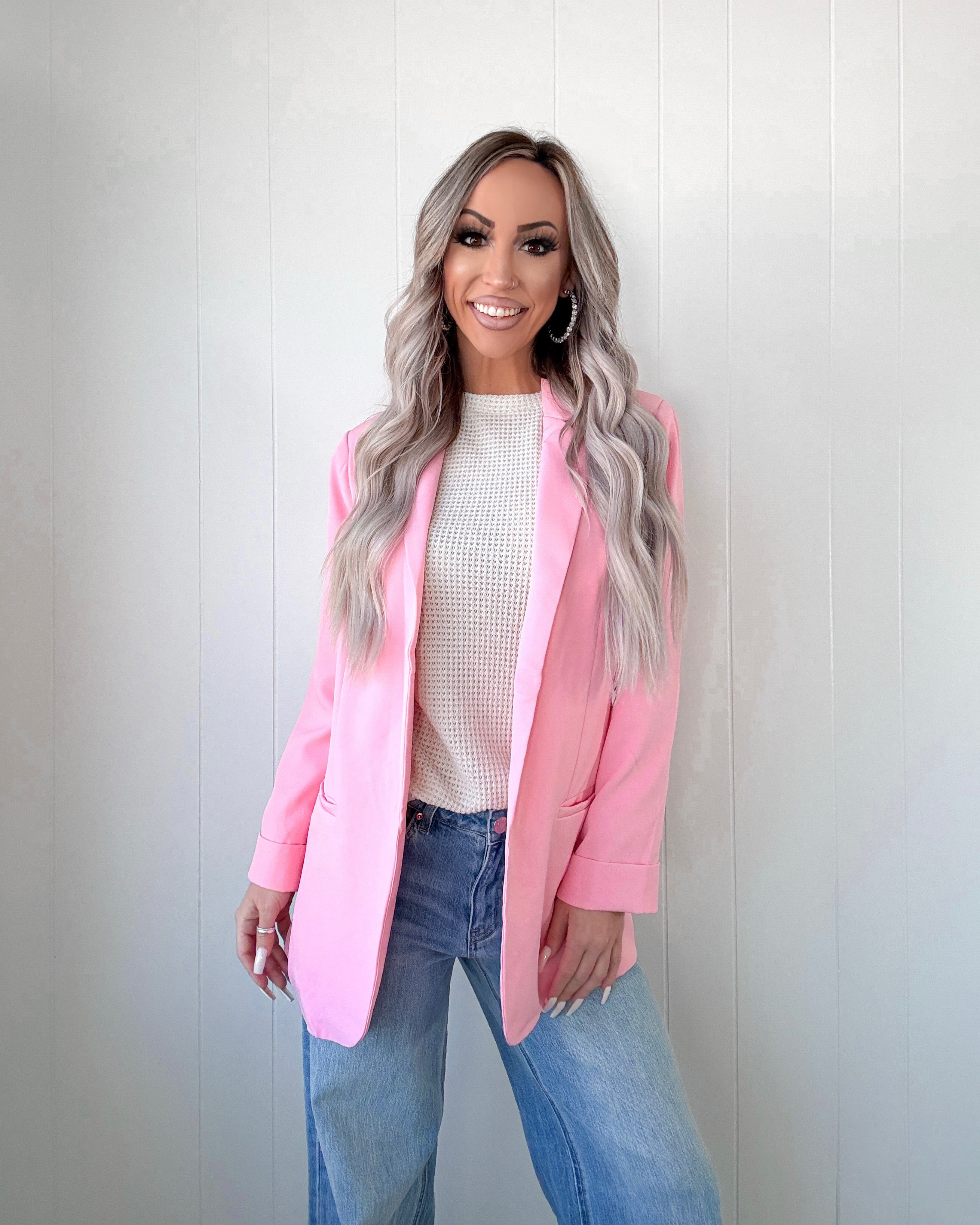 Blush Reverence Oversized Blazer