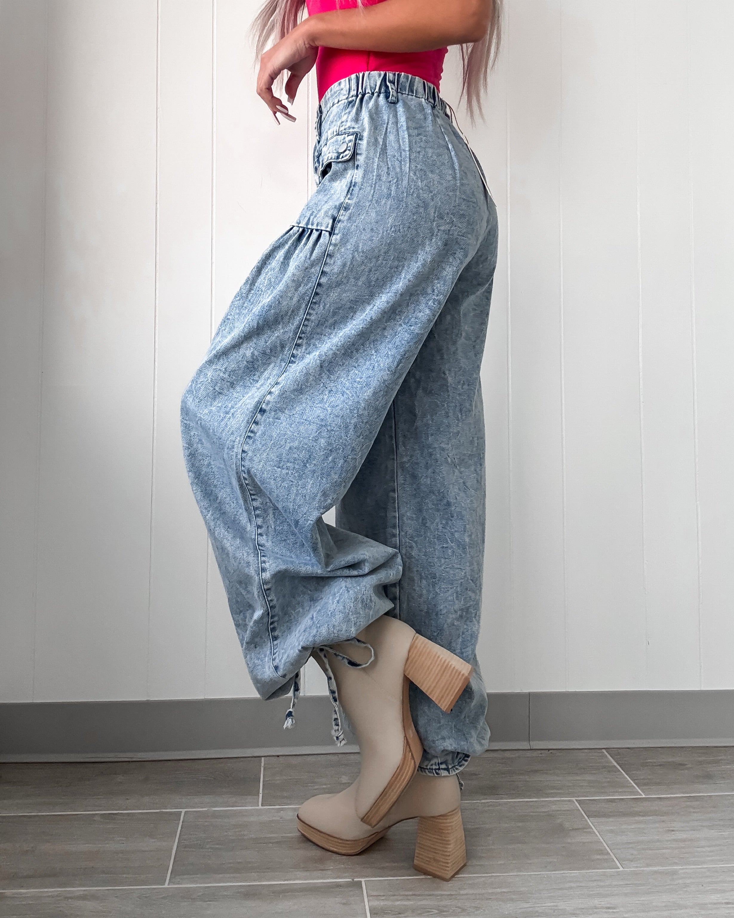 Taylor Wide Leg Pants - Light Denim