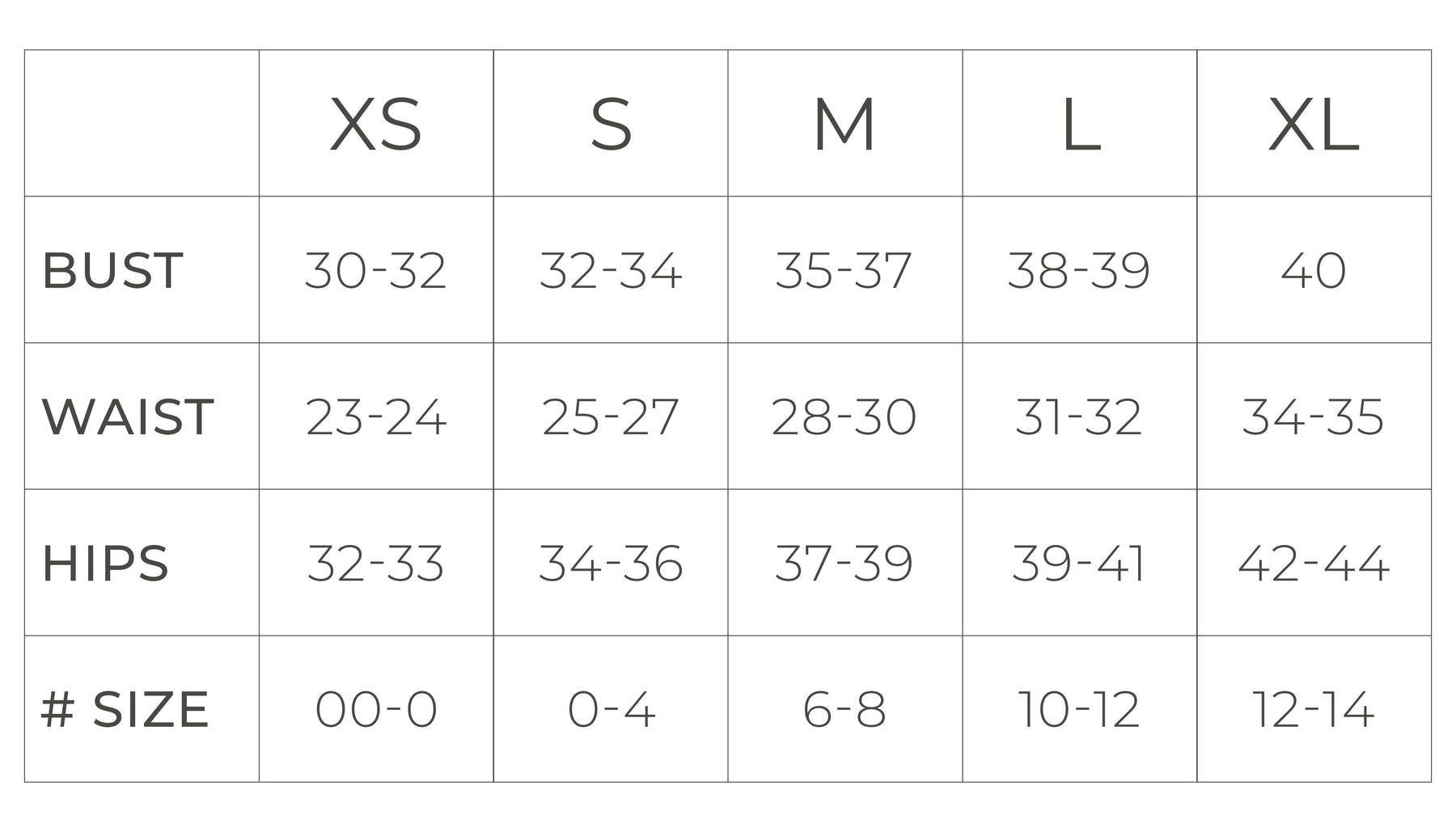 Size Chart | Bar T Boutique LLC