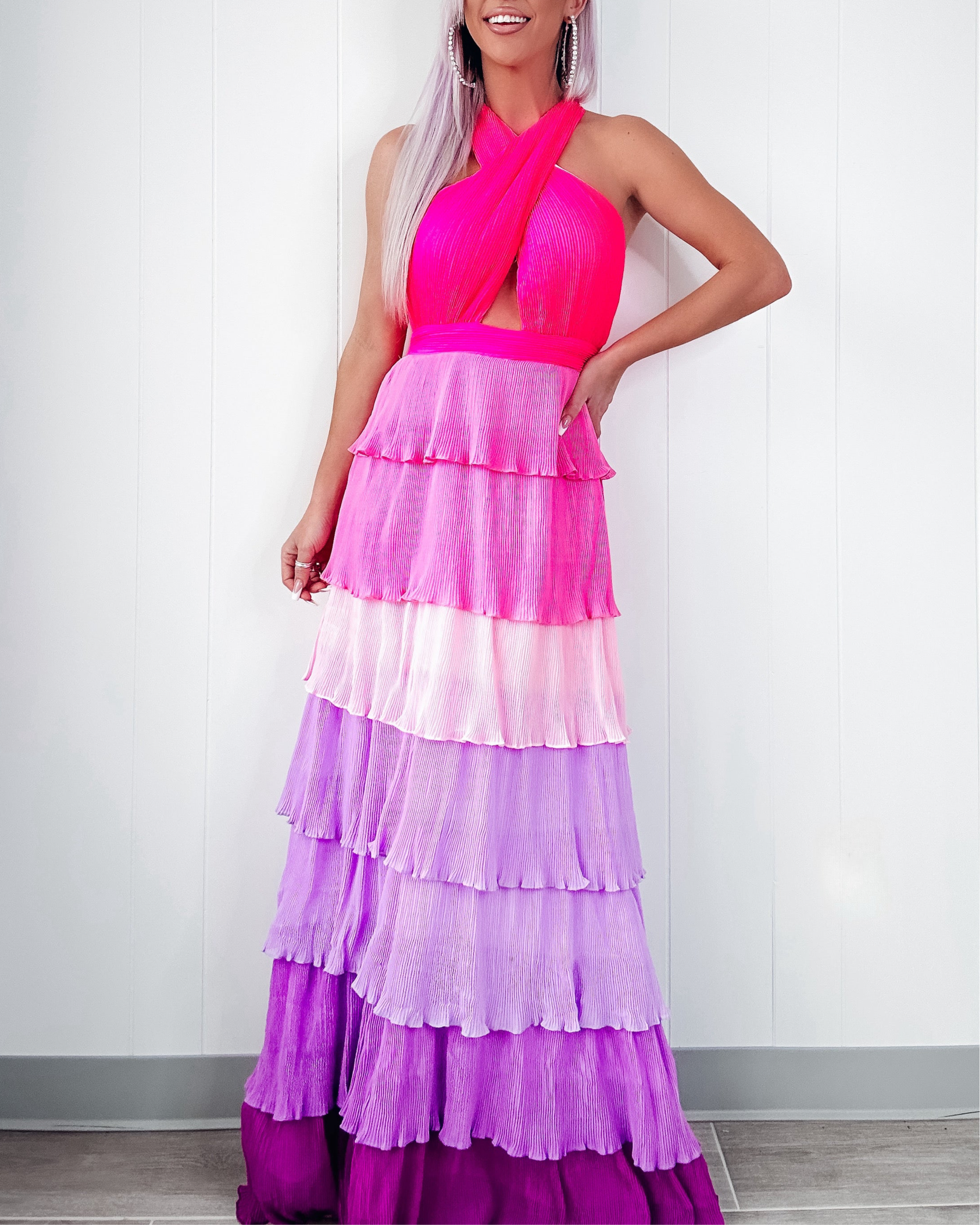 Feeling Flirty Tiered Maxi Dress - Purple Ombre