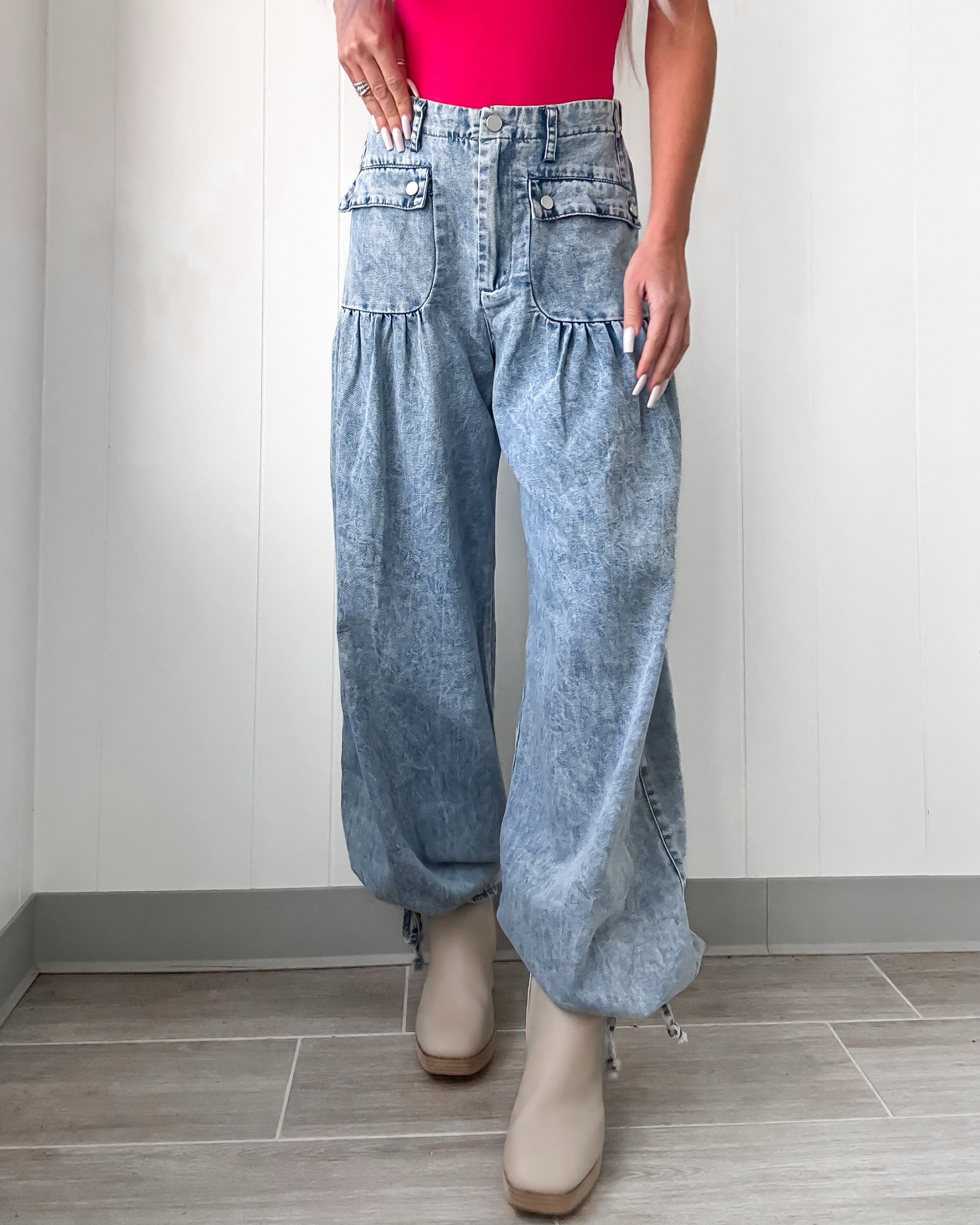 Taylor Wide Leg Pants - Light Denim