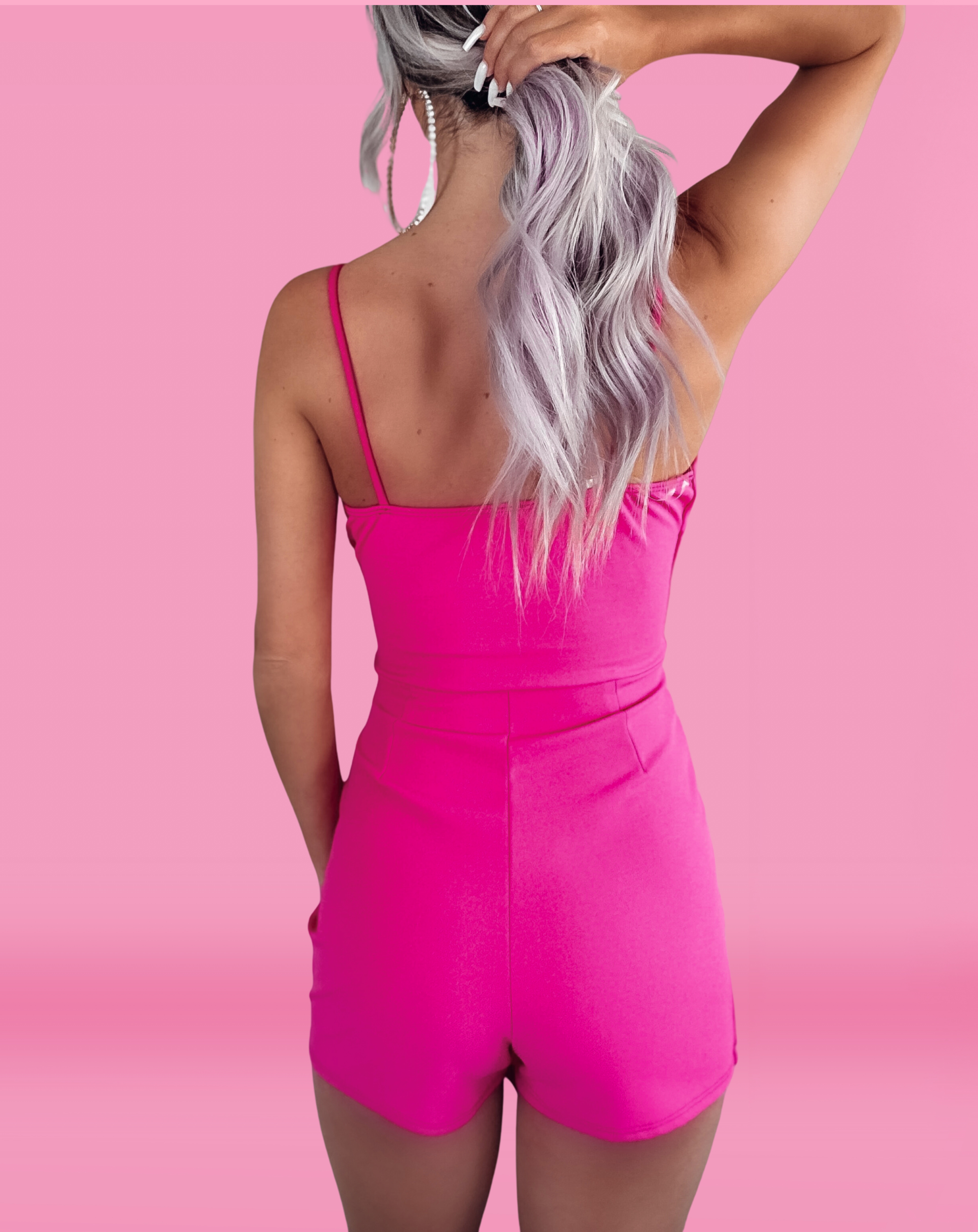 Effortless Glamour Dreams Romper - Fuchsia